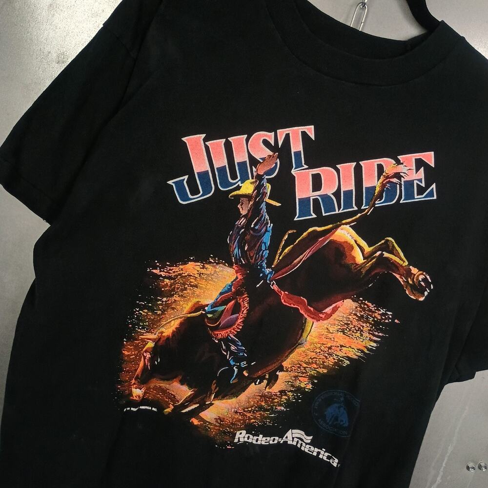 Rodeo America Bull Riding Vintage 90s Cowboy Country Western Graphic Shirt XL